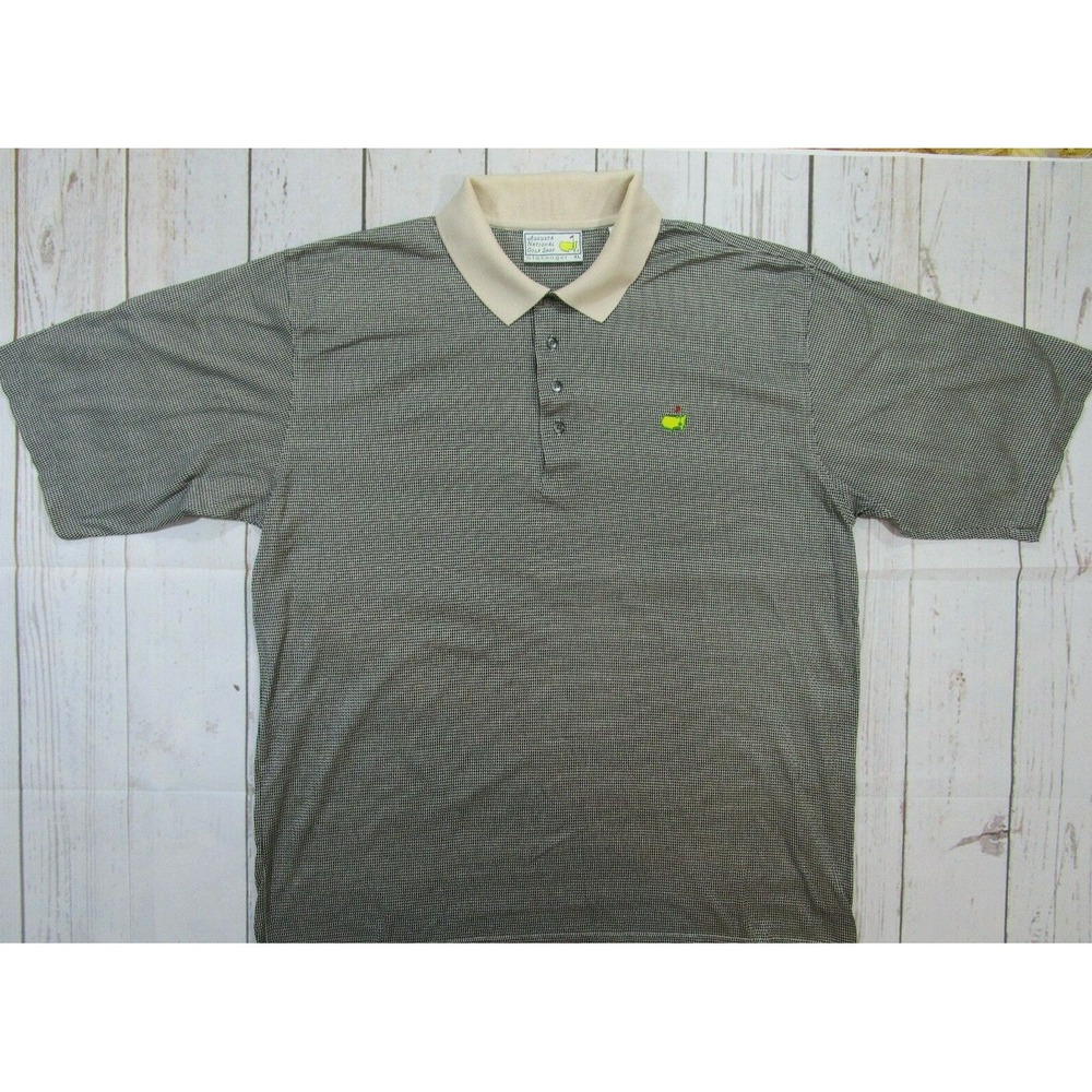 SS Golf Shirt Polo Slazenger Masters Mens Black Houndstooth XL Augusta pro shop